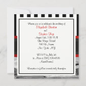 NYCスカイラインブルックリンブリッジBlkホワイト結婚P2s 招待状 (裏面)