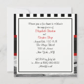 NYCスカイラインブルックリンブリッジBlk Wht P2婚約 招待状 (裏面)