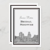 NYCスカイラインワシントンSqエッチングDIYブライダルショア 招待状 (正面/裏面)
