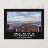 NYCスカイライン中央公園の上から日付を保存 案内ポストカード (正面)