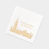 NYCスカイライン01エッチング結婚ルック&ニューヨーク 箔ナプキン (左)