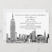 NYCスカイライン01 Etchd DIY BGカラー婚約パーティ 招待状 (裏面)