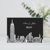 NYCスカイライン01 Etchd DIY BGカラーRSVP #2 出欠カード (スタンド正面)