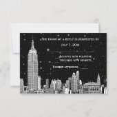 NYCスカイライン01 Etchd Starry DIY BGカラーRSVP #2 出欠カード (裏面)