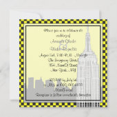 NYCスカイライン2エッチングESBタ市松模様にクシー結婚ズ 招待状 (裏面)