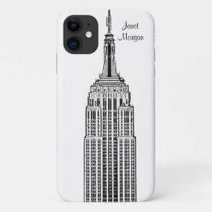 NYCスカイライン – エンパイアステート建物エッチング外観 iPhone 11 ケース