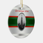 NYCスカイライン:エンパイアステート建物クリスマス#4W セラミックオーナメント (右)