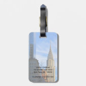 NYCスカイライン：クライスラー建物のミッドタウンビュー ラゲッジタグ (裏面縦)