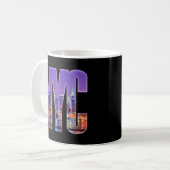 NYCスカイライン(ライト) コーヒーマグカップ (正面左)