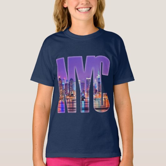 NYCスカイライン（ライト） Tシャツ (正面)