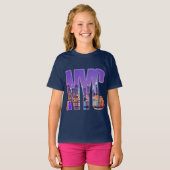 NYCスカイライン（ライト） Tシャツ (正面フル)