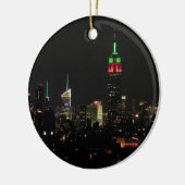 NYCスカイライン： Emp St建物クリスマス色 セラミックオーナメント (左)