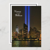 NYCスカイライン: WTC 9/11光のトリビュート#1結婚ズ 招待状 (正面/裏面)