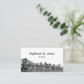 NYCスカイラインBklynブリッジエッチングされたエスコートカード プレイスカード (スタンド正面)