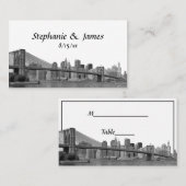 NYCスカイラインBklynブリッジエッチングされたエスコートカード プレイスカード (正面/裏面)