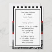 NYCスカイラインBWストライプ白黒2P結婚s 招待状 (裏面)