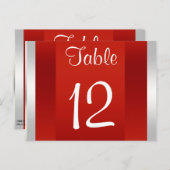 NYCスカイラインBW 05ホワイトレッドテーブル番号カード ポストカード (正面/裏面)