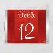 NYCスカイラインBW 05ホワイトレッドテーブル番号カード ポストカード (裏面)