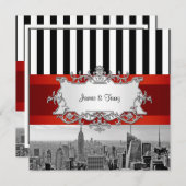 NYCスカイラインBW B2結婚式招待状F2 招待状 (正面/裏面)