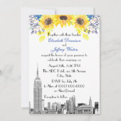 NYCスカイラインESBエッチサンフラワー#2フローラ結婚ズ 招待状 (正面)