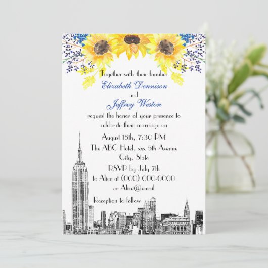 NYCスカイラインESBエッチサンフラワー#2フローラ結婚ズ 招待状 (スタンド正面)