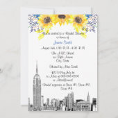 NYCスカイラインESBエッチサンフラワー#2ブライダルシャワー 招待状 (裏面)