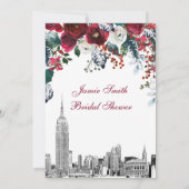 NYCスカイラインESBエッチブルグレンフローラブライダルシャワー 招待状 (裏面)