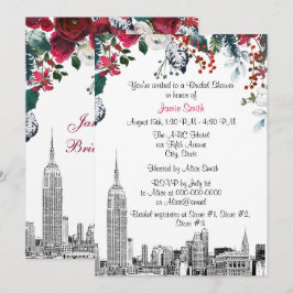 NYCスカイラインESBエッチブルグレンフローラブライダルシャワー 招待状