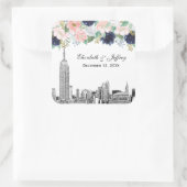 NYCスカイラインESBエッチングピンクWhtブルー金ゴールドフローラ スクエアシール (バッグ)