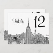 NYCスカイラインESBロックテーブル番号の先頭 ポストカード (正面/裏面)