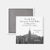 NYCスカイラインESB岩の上部の日付の保存 マグネット (正面/裏面)