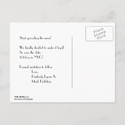 NYCスカイラインESB BW 1日付の保存 案内ポストカード (裏面)