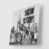NYCスカイラインII スクエア壁時計 (傾斜)