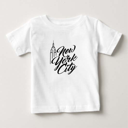 NYCスクリプト文字 ベビーTシャツ (正面)