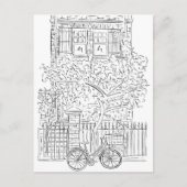 NYCスタッフブラック&ホワイトスケッチ葉書 インビテーションポストカード (正面)