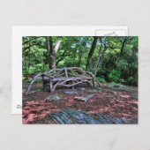 NYCセントラルパークの木製ベンチ ポストカード (正面/裏面)