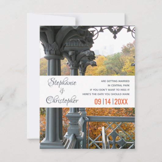 NYCセントラルパークレディースパビリオン結婚ズ セーブザデート (正面)