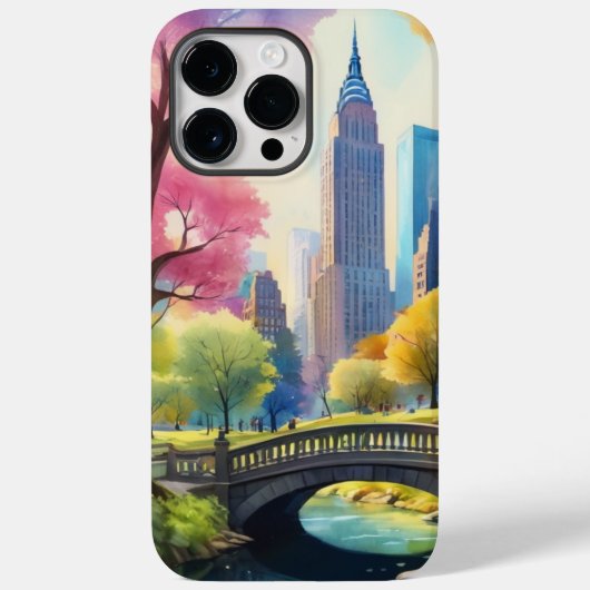 NYCセントラルパークVウォーター絵を描カラー1 Case-Mate iPhoneケース (裏面)