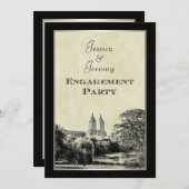 NYCセントラルPkレイクサンレモエッチング婚約 招待状 (正面/裏面)