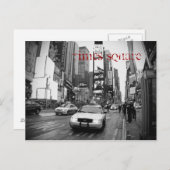 NYCタイムズスクエアタクシー葉書(白黒) ポストカード (正面/裏面)