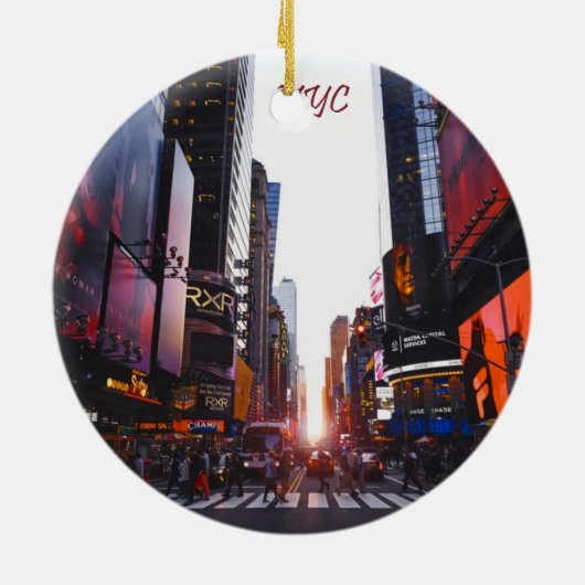 NYCタイムズスクエアニューヨークシティ セラミックオーナメント (裏面)