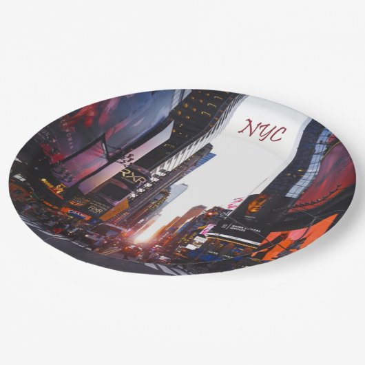 NYCタイムズスクエアニューヨークシティ ペーパープレート (アングル)