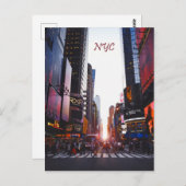 NYCタイムズスクエアニューヨークシティ ポストカード (正面/裏面)