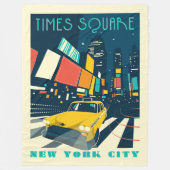 NYCタイムズスクエア フリースブランケット (正面)