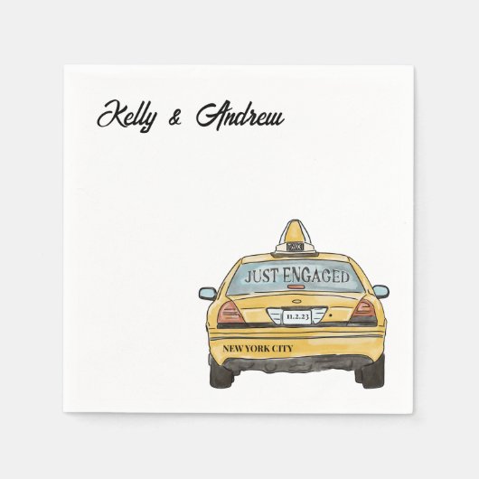 NYCタクシー婚約カクテルナプキンス スタンダードカクテルナプキン (正面)