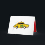 NYCタクシーChristmas 5" x 7"グリーティングカード カード<br><div class="desc">NYCの通りを引き裂き、聖降誕祭と祝祭日の祝祭日を祈る！</div>