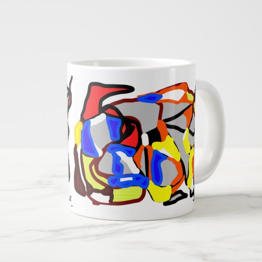NYCデジタルアーティスト、Jacob Keum著Que Mondo Mug ジャンボコーヒーマグカップ (正面右)
