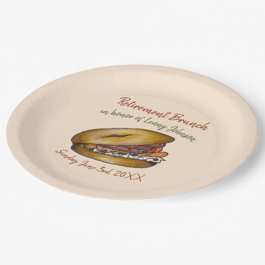 NYCデリベーゲルクリームチーズケーパーズオニオンロックス ペーパープレート (アングル)