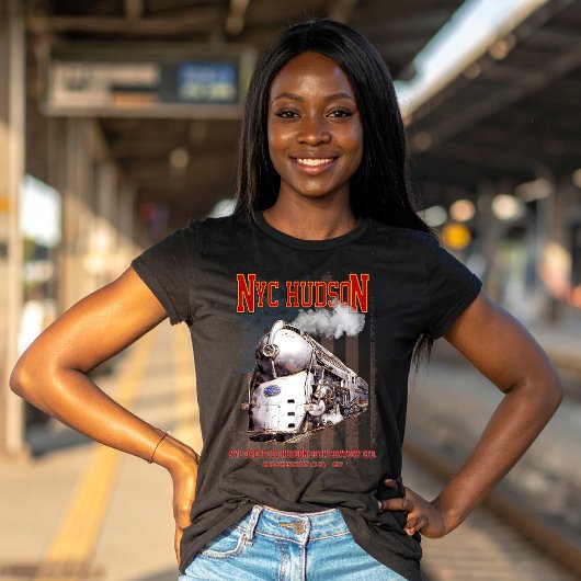 NYCドレイパス・ハドソン機関車 アメリカ国旗 Tシャツ