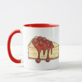 NYCニューヨークさくらんぼチーズケーキスライスグルメ マグカップ (左)